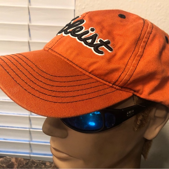 Titleist Pro V1 Men’s Orange Weather Strapback Golf Cap Adult OSFA - Picture 2 of 16
